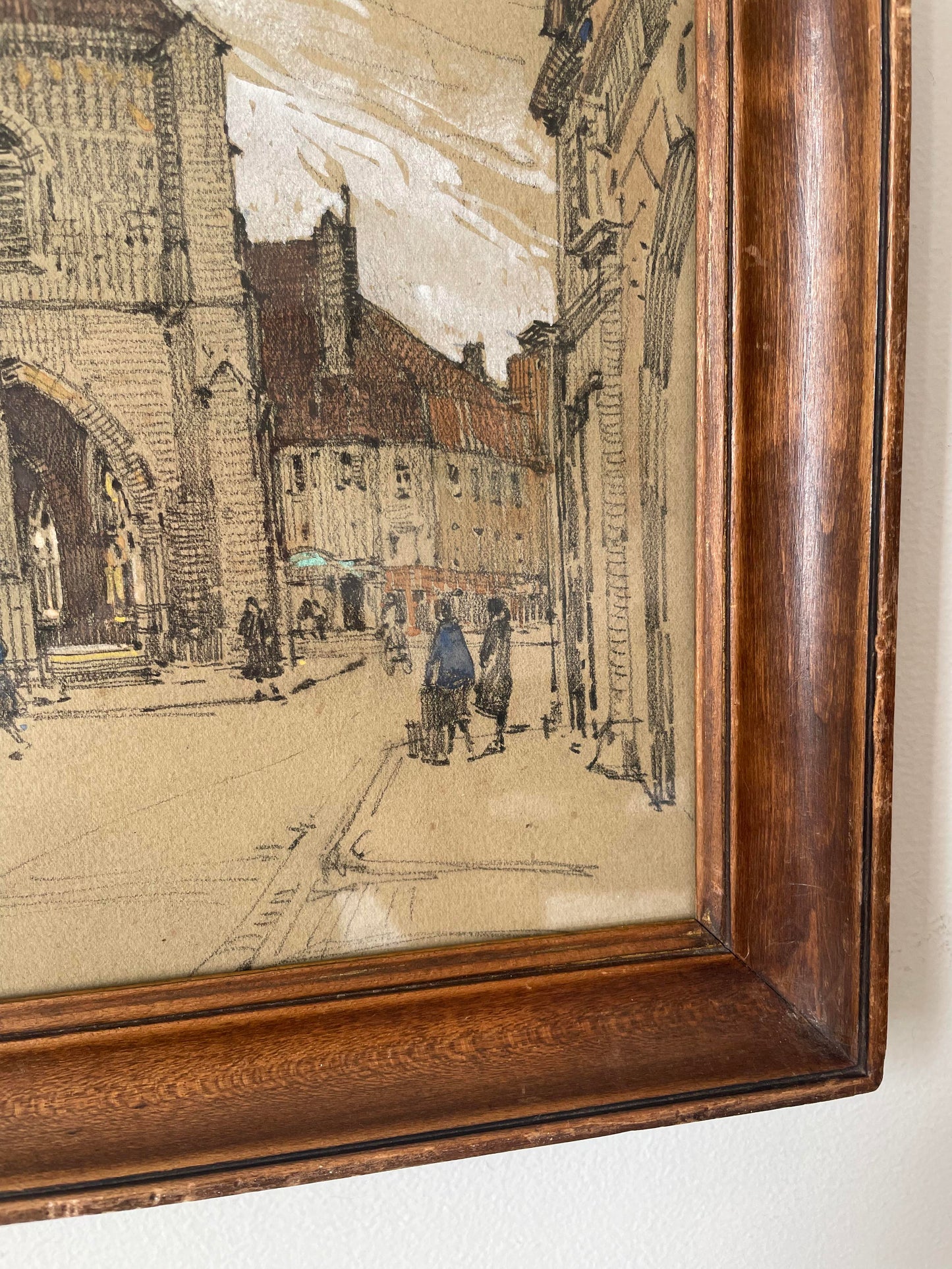 Auguste Drouot (1881- 1955) "La cathédrale d'Auxerre et ses environs"