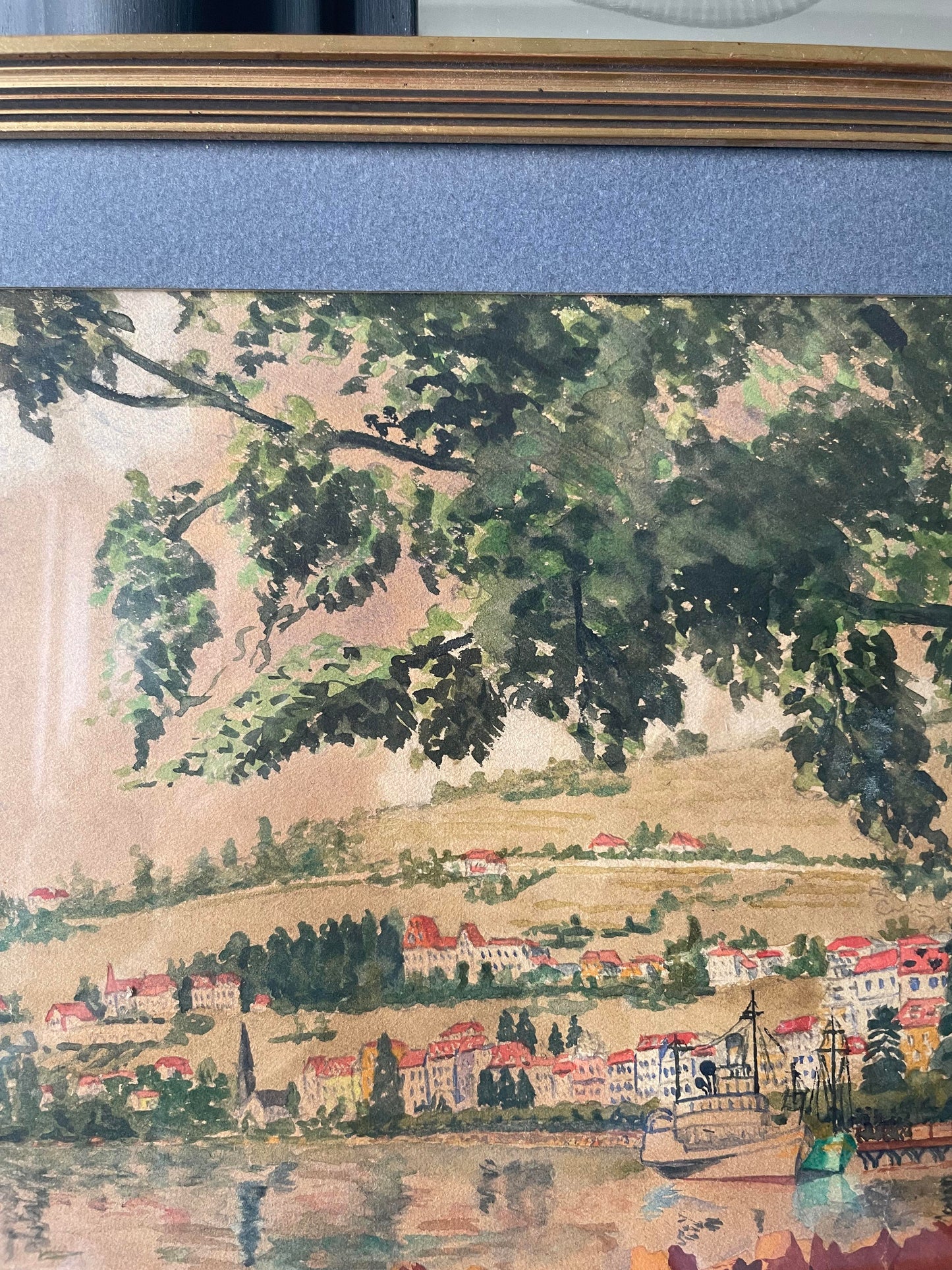 A.Cordeau "Promenade autour du lac" aquarelle