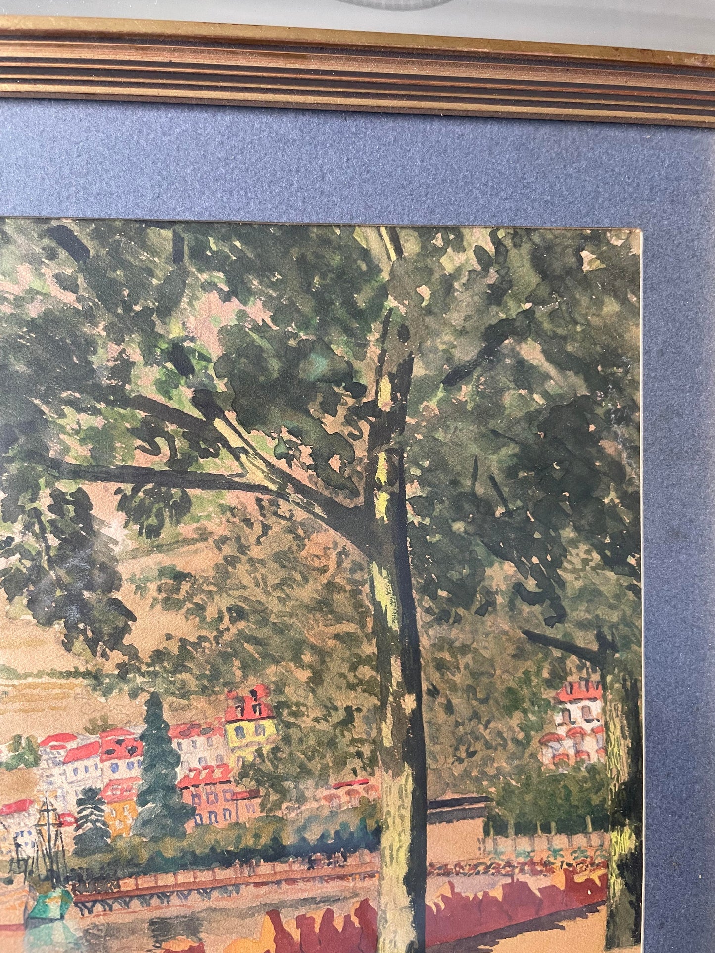 A.Cordeau "Promenade autour du lac" aquarelle