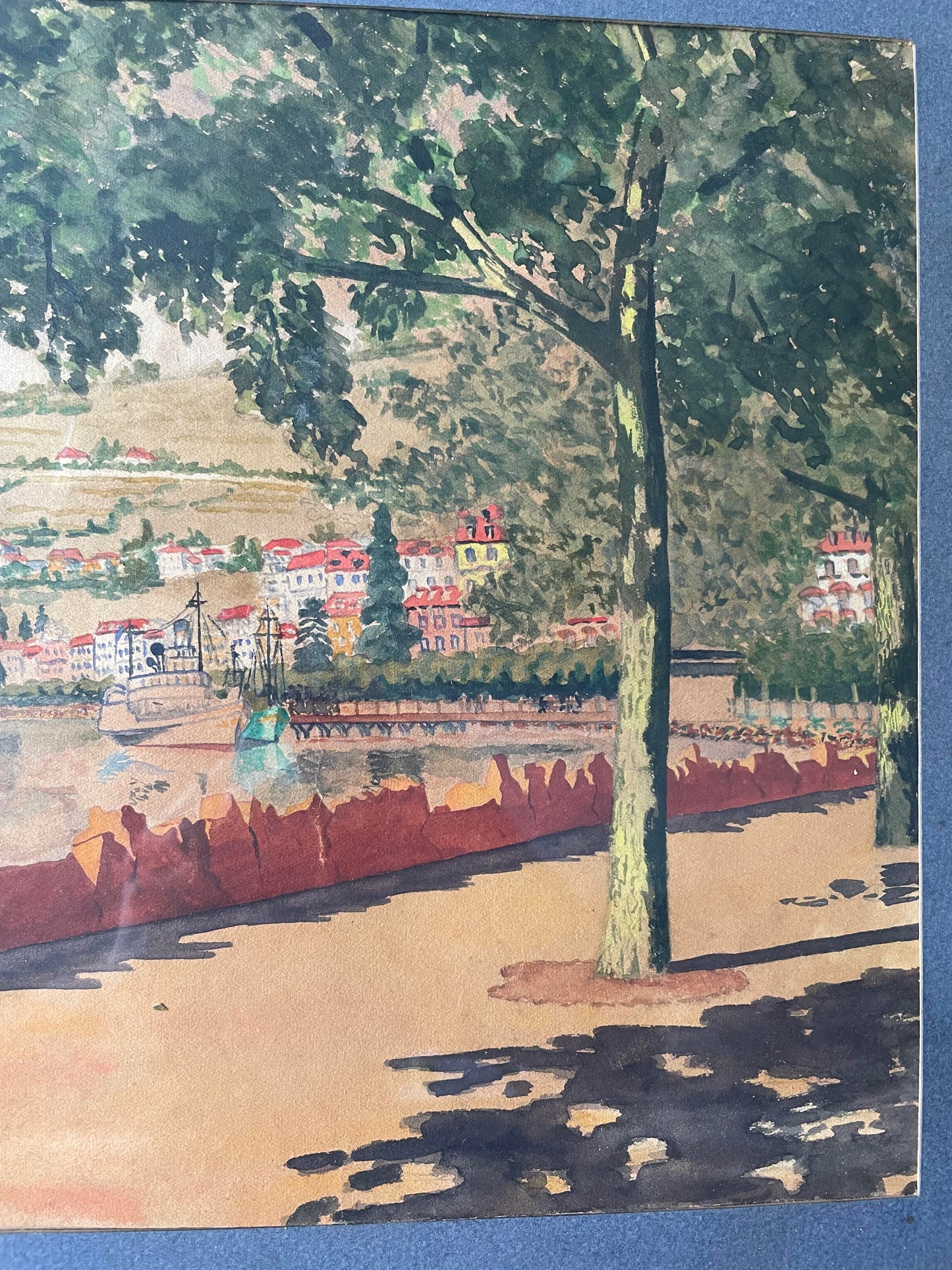 A.Cordeau "Promenade autour du lac" aquarelle