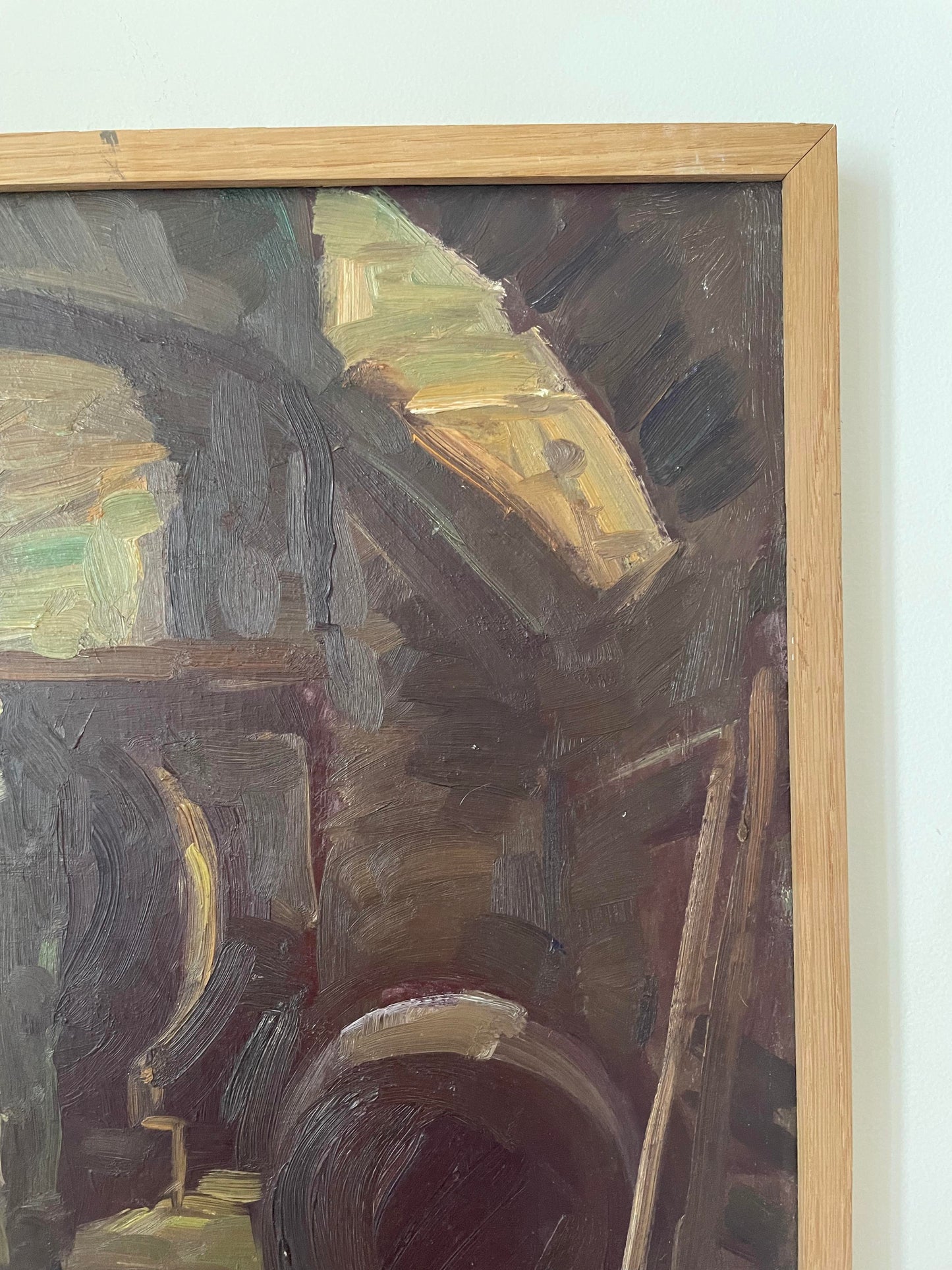 Louis Peyré (1923 - 2012) "La cave du Lou" peinture sur isorel