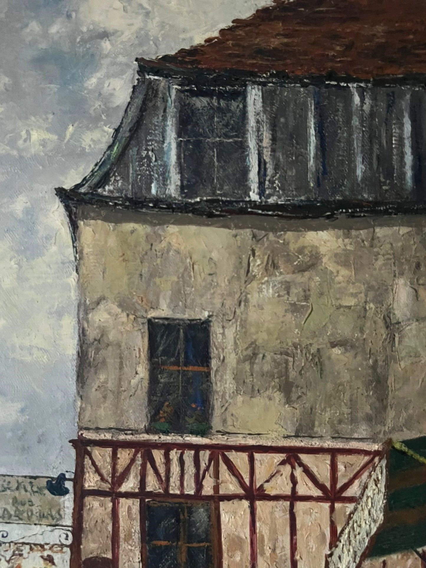 Peinture huile sur toile 'Rue parisienne' CH Chaloy 1953 Ecole de Paris