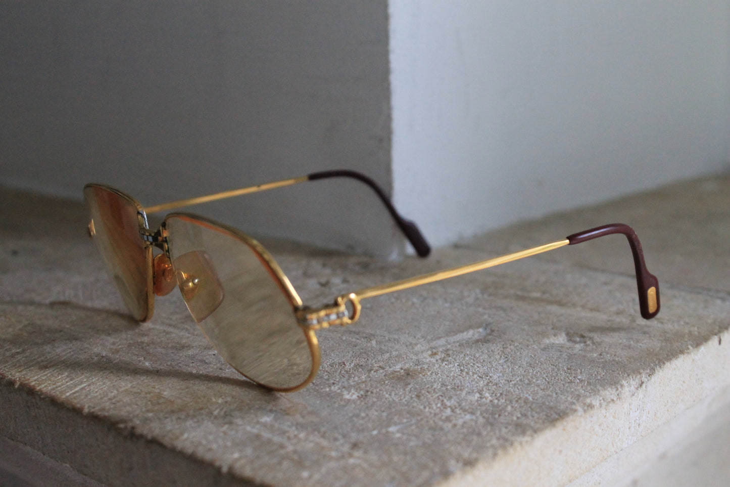 Cartier lunettes modèle Santos plaquées or