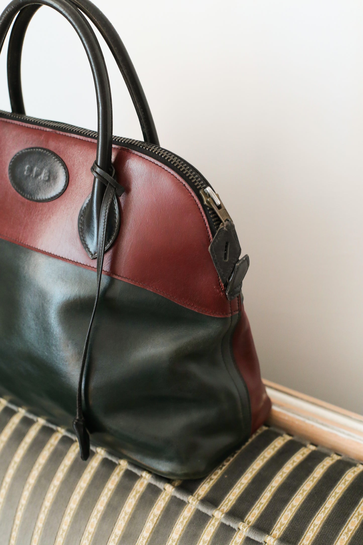 Hermès sac à main modèle bolide en cuir tricolore