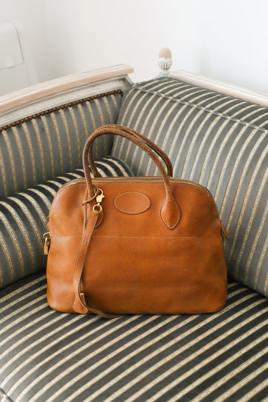 Hermès sac à main modèle bolide en cuir gold vintage