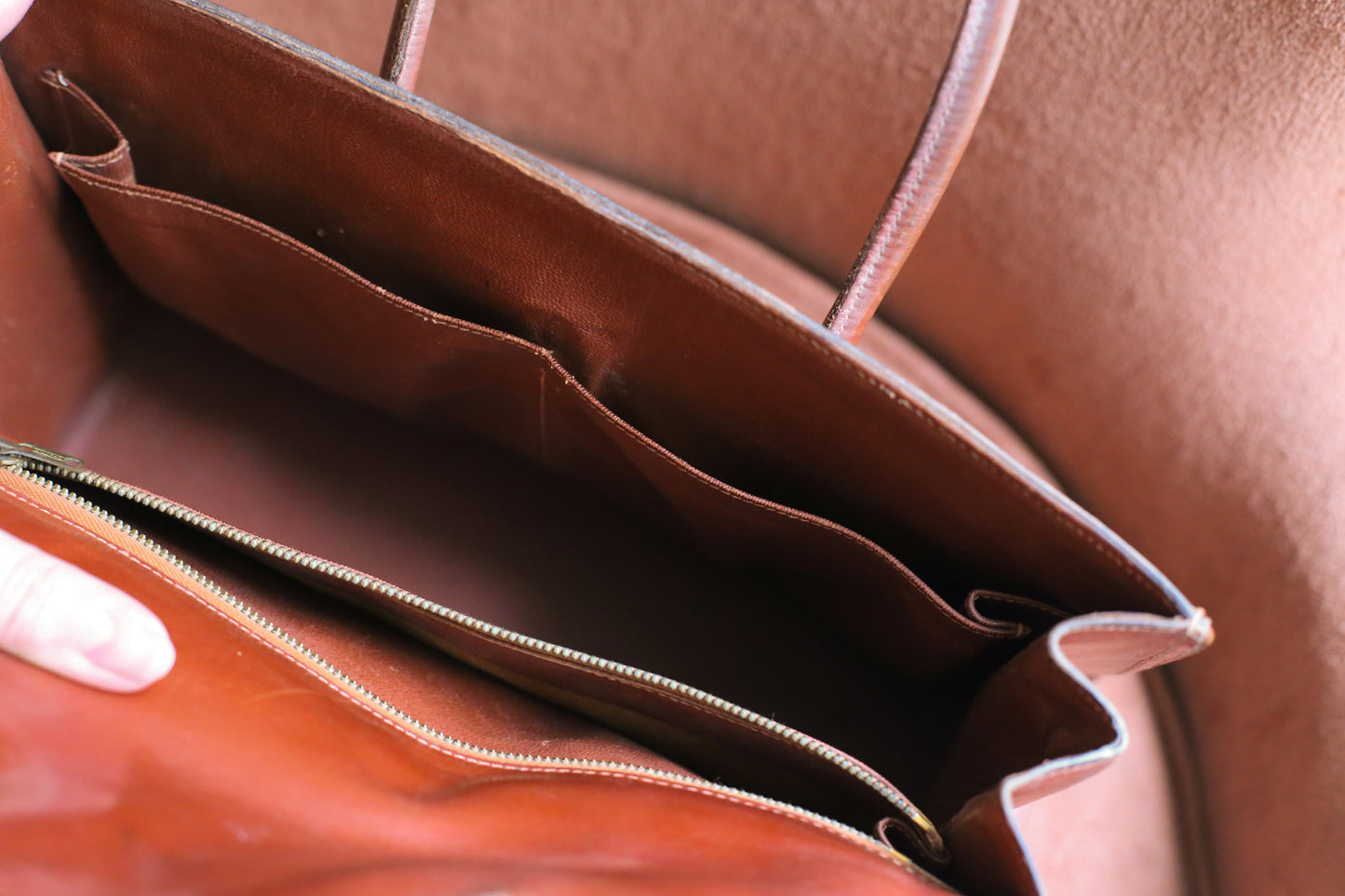Hermès sac à main modèle Drag en cuir marron vintage