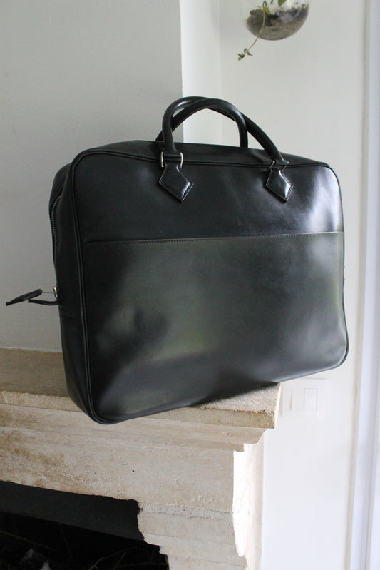 Hermès cartable modèle plume en box noir
