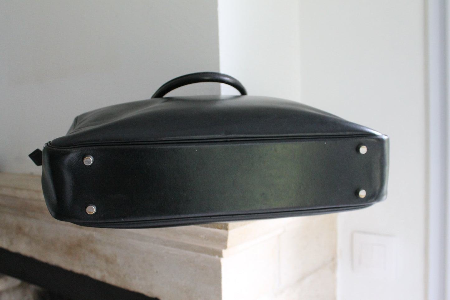 Hermès cartable modèle plume en box noir