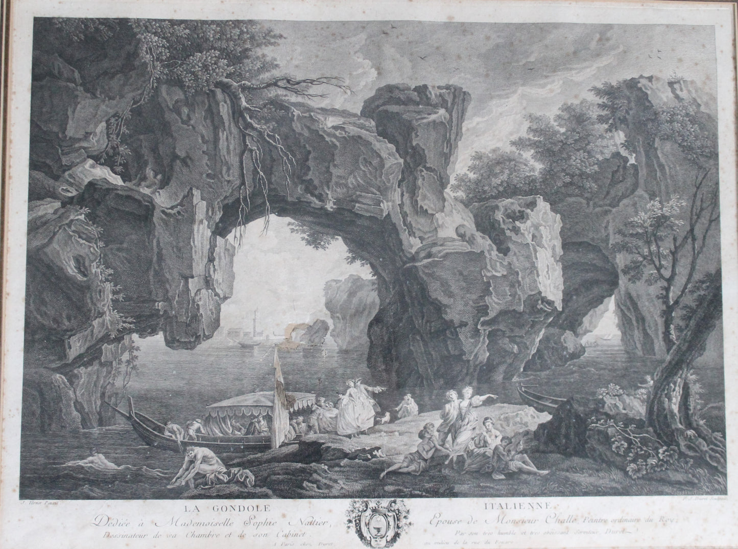 Pierre-Jacques Duret (1729 - 1804), La gondole italienne, gravure, 2nd moitié du XVIIIe siècle