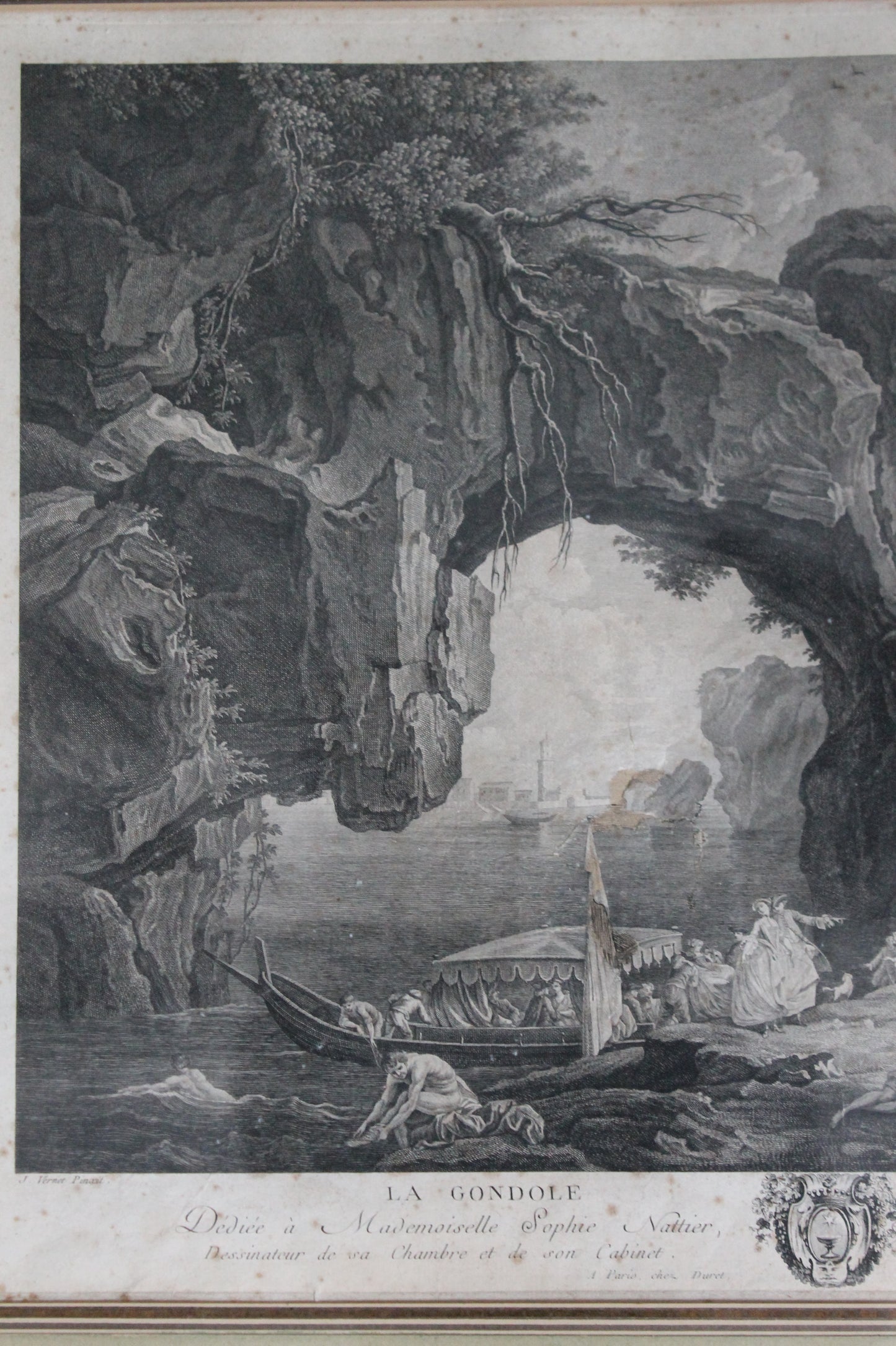 Pierre-Jacques Duret (1729 - 1804), La gondole italienne, gravure, 2nd moitié du XVIIIe siècle