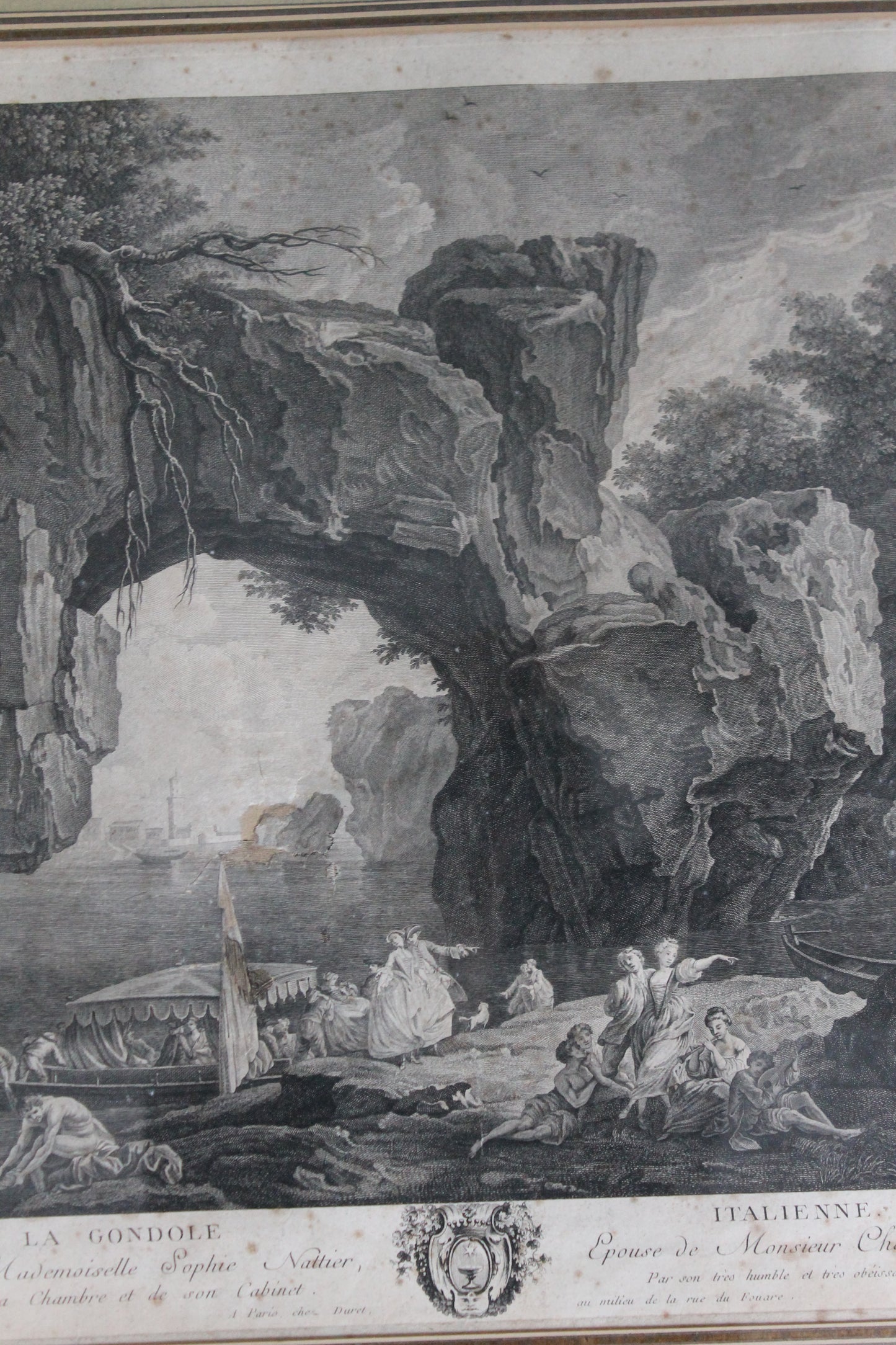 Pierre-Jacques Duret (1729 - 1804), La gondole italienne, gravure, 2nd moitié du XVIIIe siècle