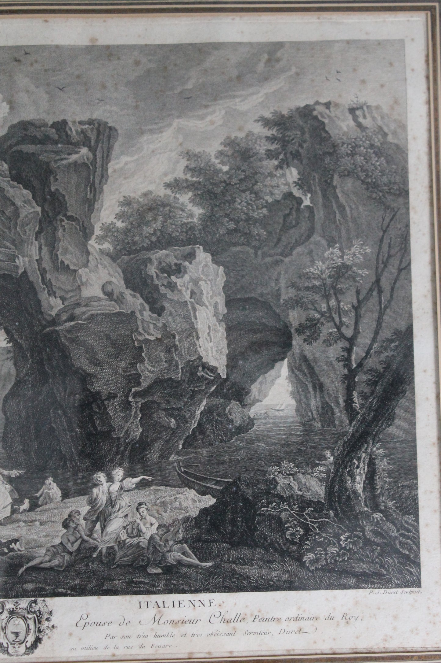 Pierre-Jacques Duret (1729 - 1804), La gondole italienne, gravure, 2nd moitié du XVIIIe siècle