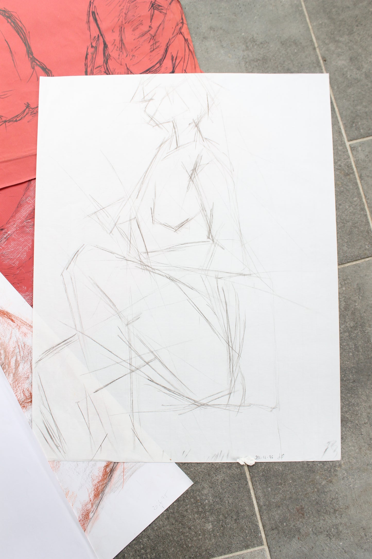 Nicole Clarence lot de 14 dessins (nus féminins) 65 x 50 cm