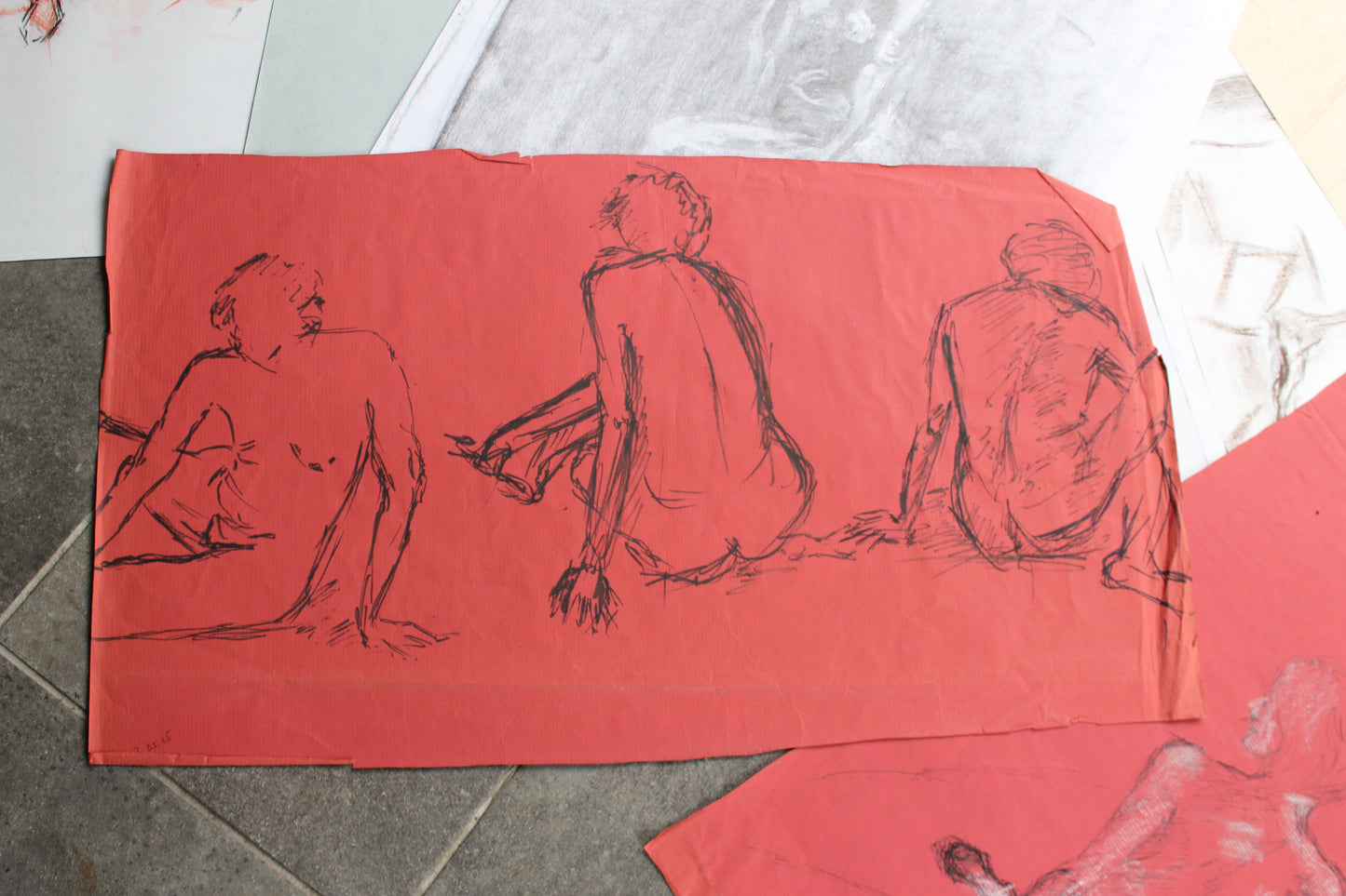 Nicole Clarence lot de 14 dessins (nus féminins) 65 x 50 cm