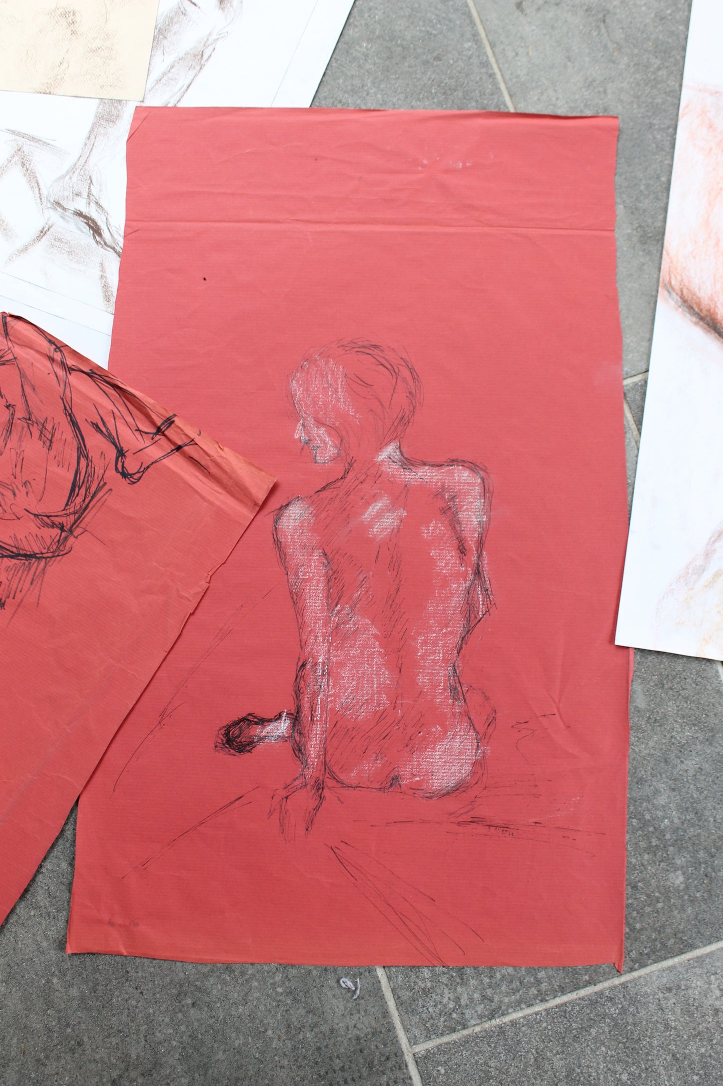 Nicole Clarence lot de 14 dessins (nus féminins) 65 x 50 cm