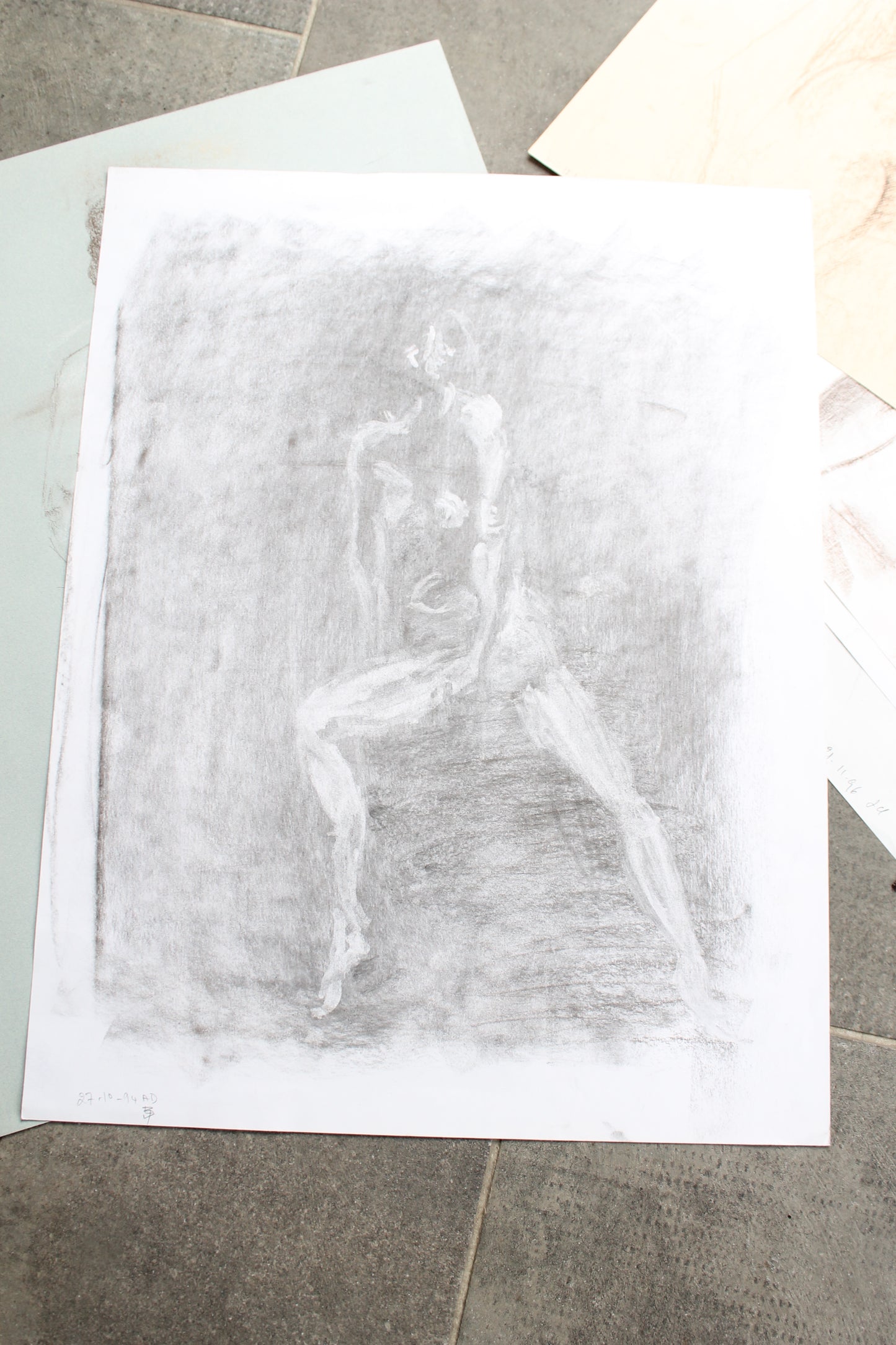Nicole Clarence lot de 14 dessins (nus féminins) 65 x 50 cm