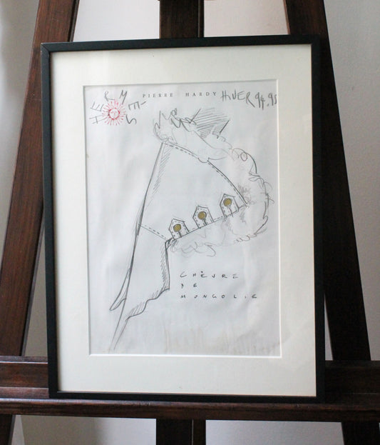 Pierre Hardy croquis d'un gant pour Hermès collection hiver 1994 - 1995