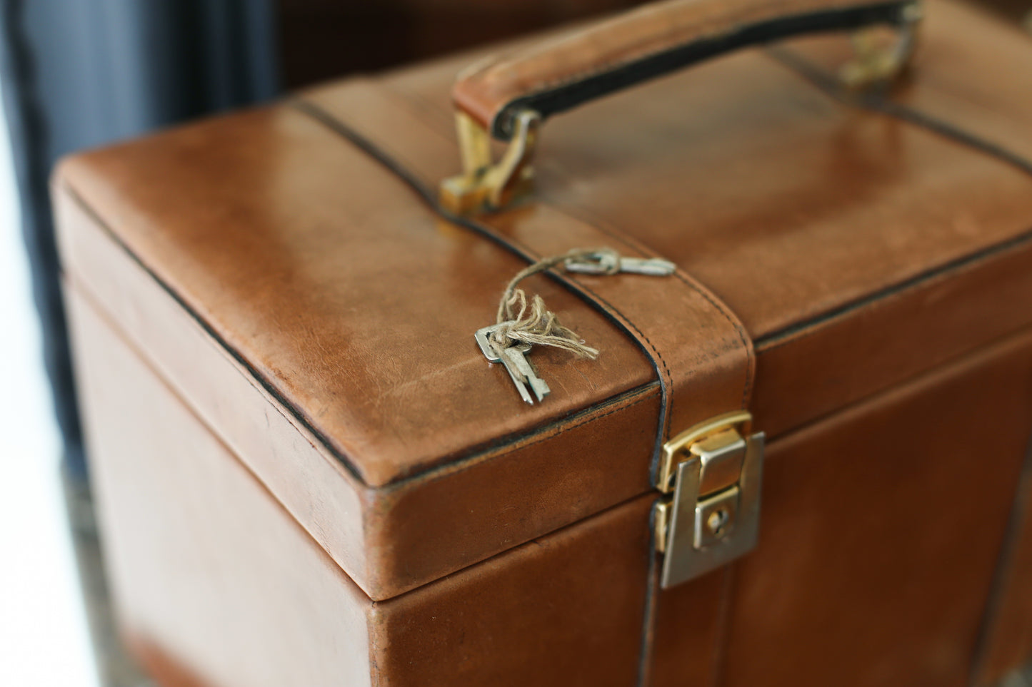 Balmain vanity-case en cuir couleur camel