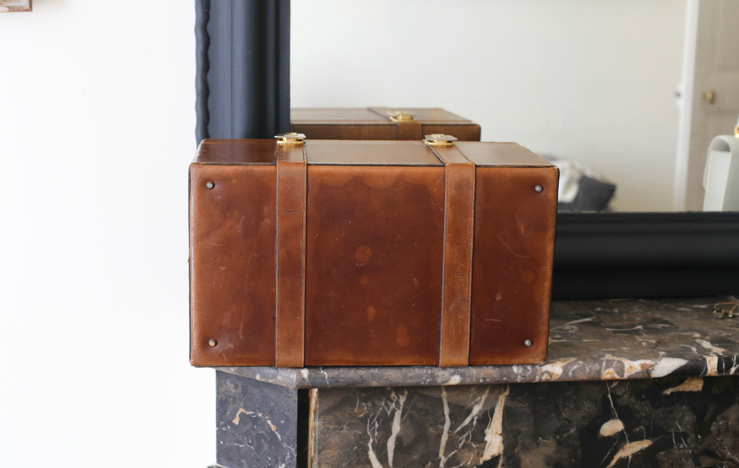 Balmain vanity-case en cuir couleur camel