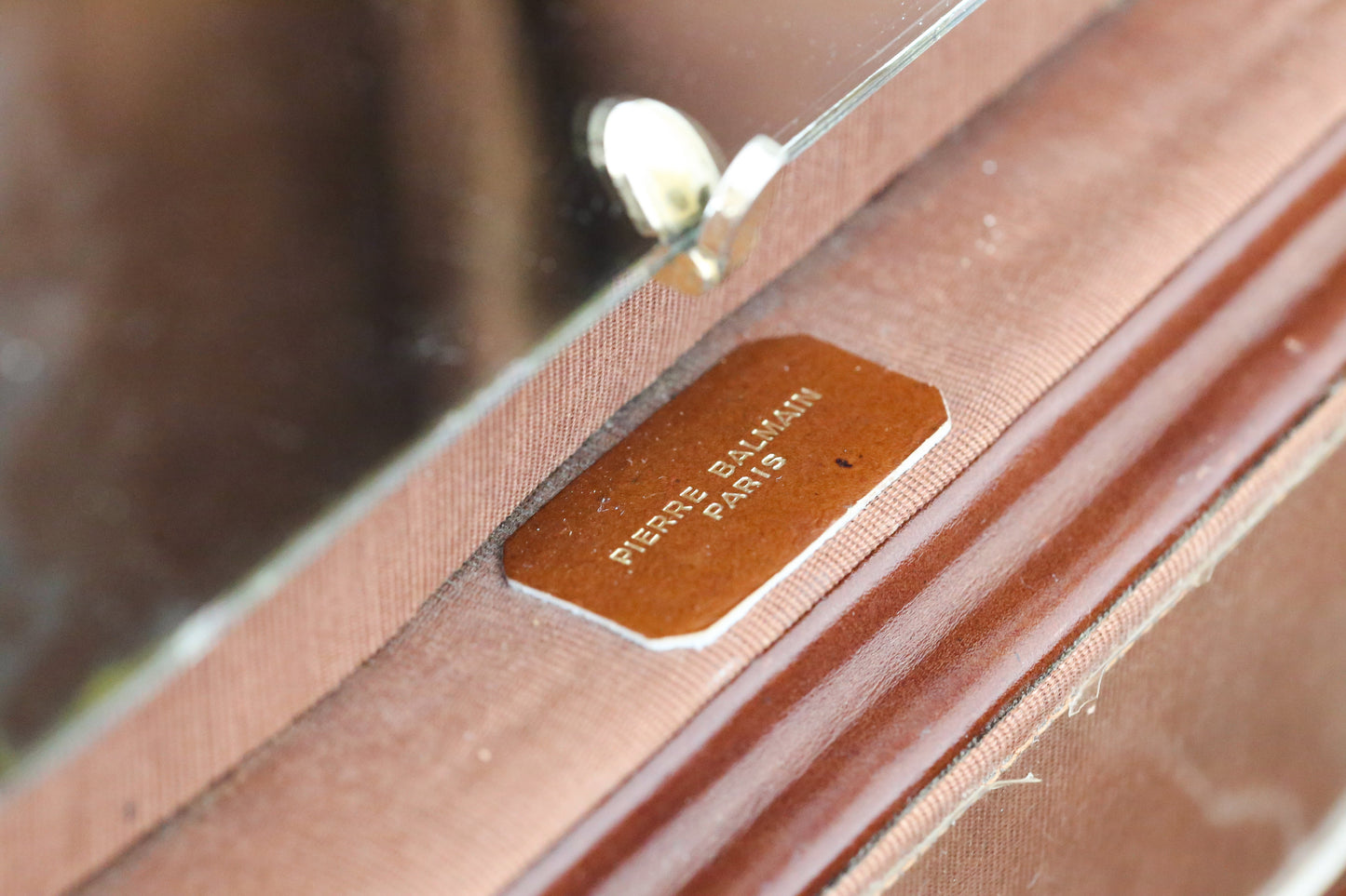 Balmain vanity-case en cuir couleur camel