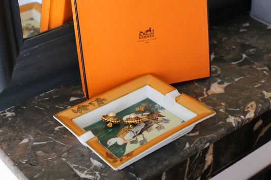 Hermès vide-poche en porcelaine à décor de canards