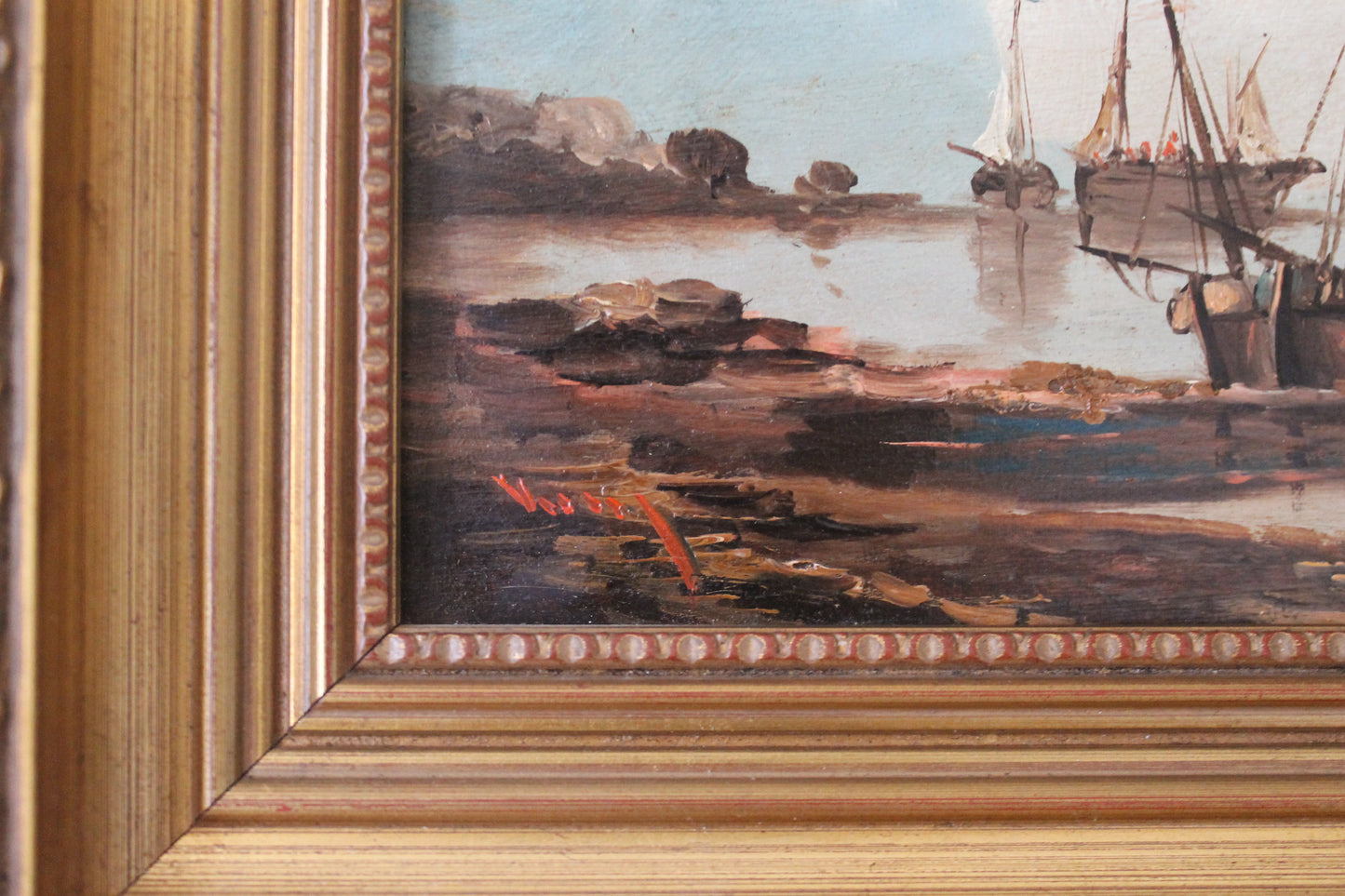 Paire de peinture à l'huile représentant une scène marine sur les côtes françaises