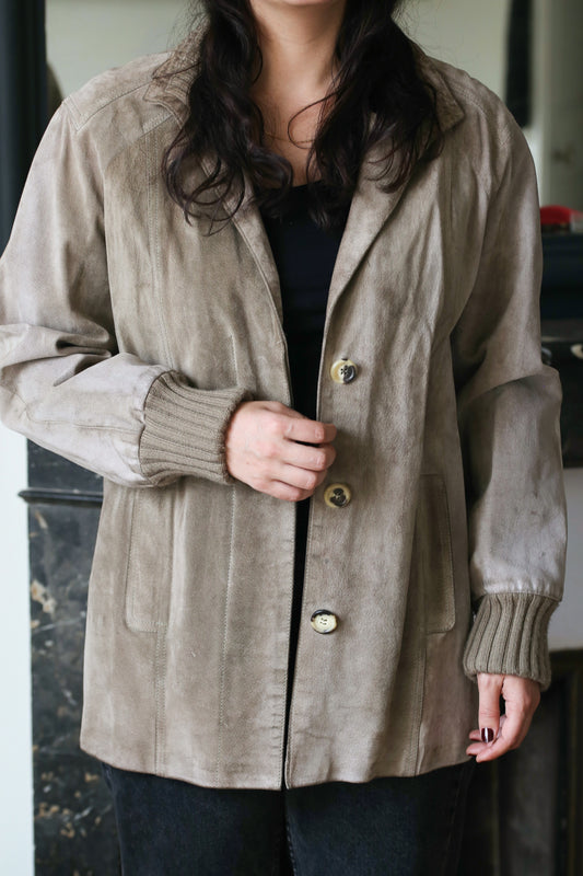 Céline veste vintage en cuir gris