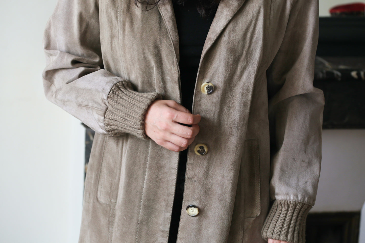 Céline veste vintage en cuir gris