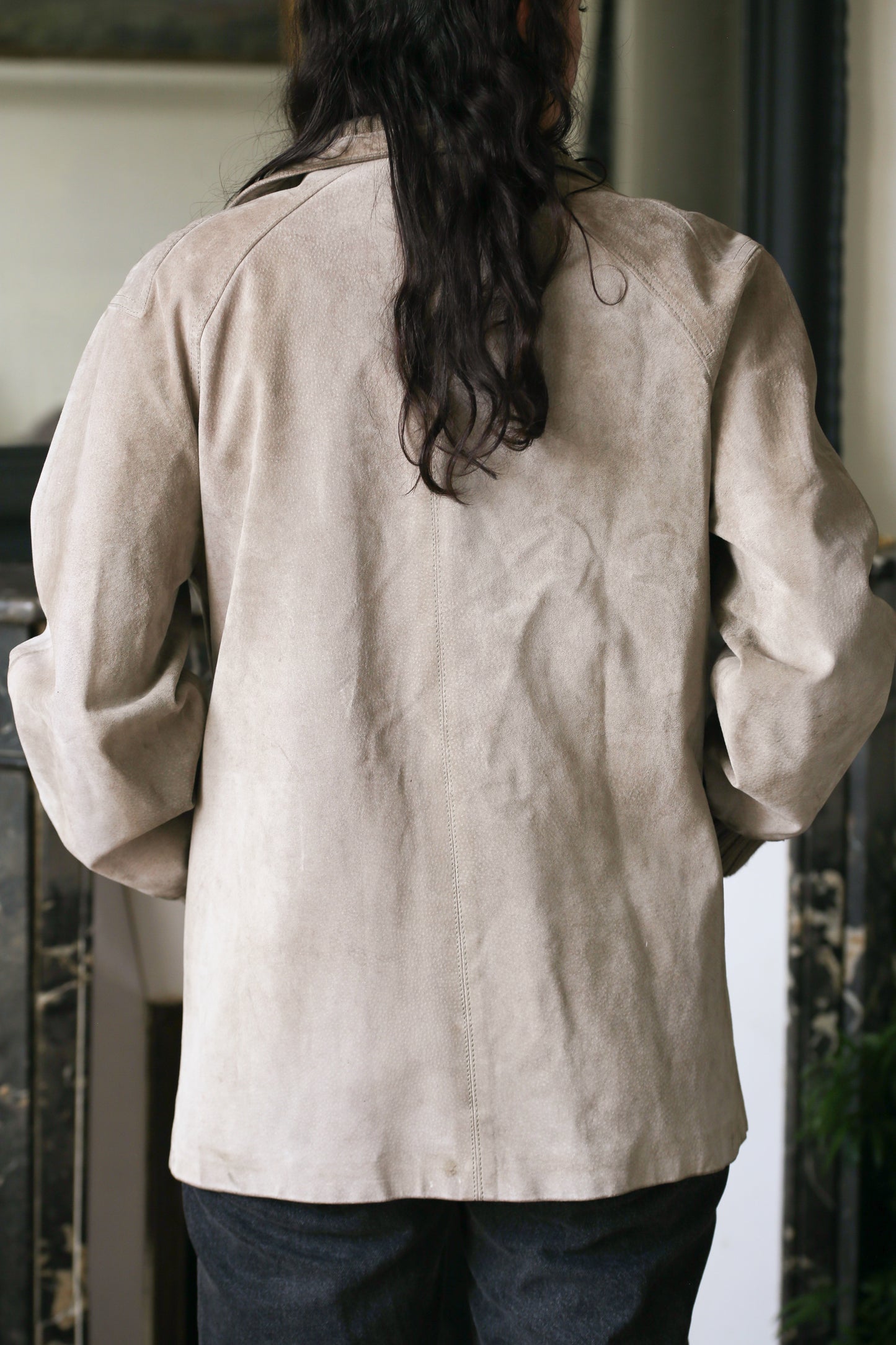 Céline veste vintage en cuir gris
