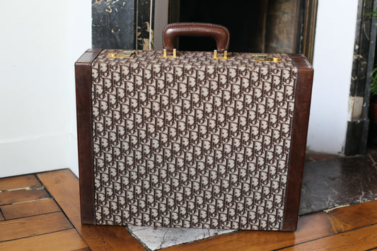 Valise rigide vintage Dior motif Dior oblique