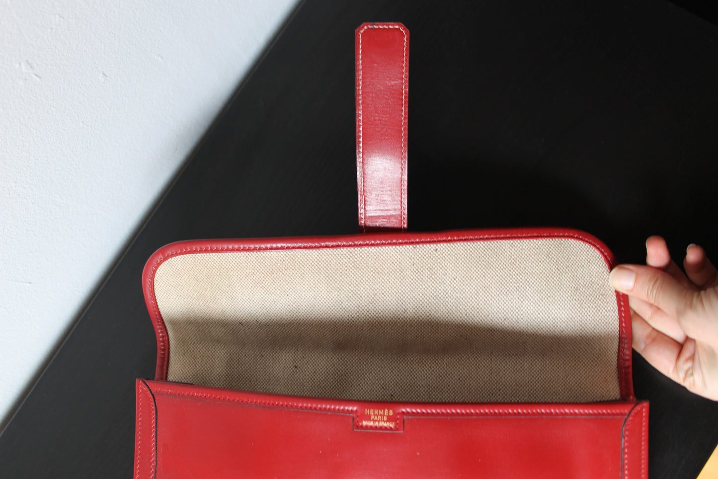 Hermès pochette Jige en cuir