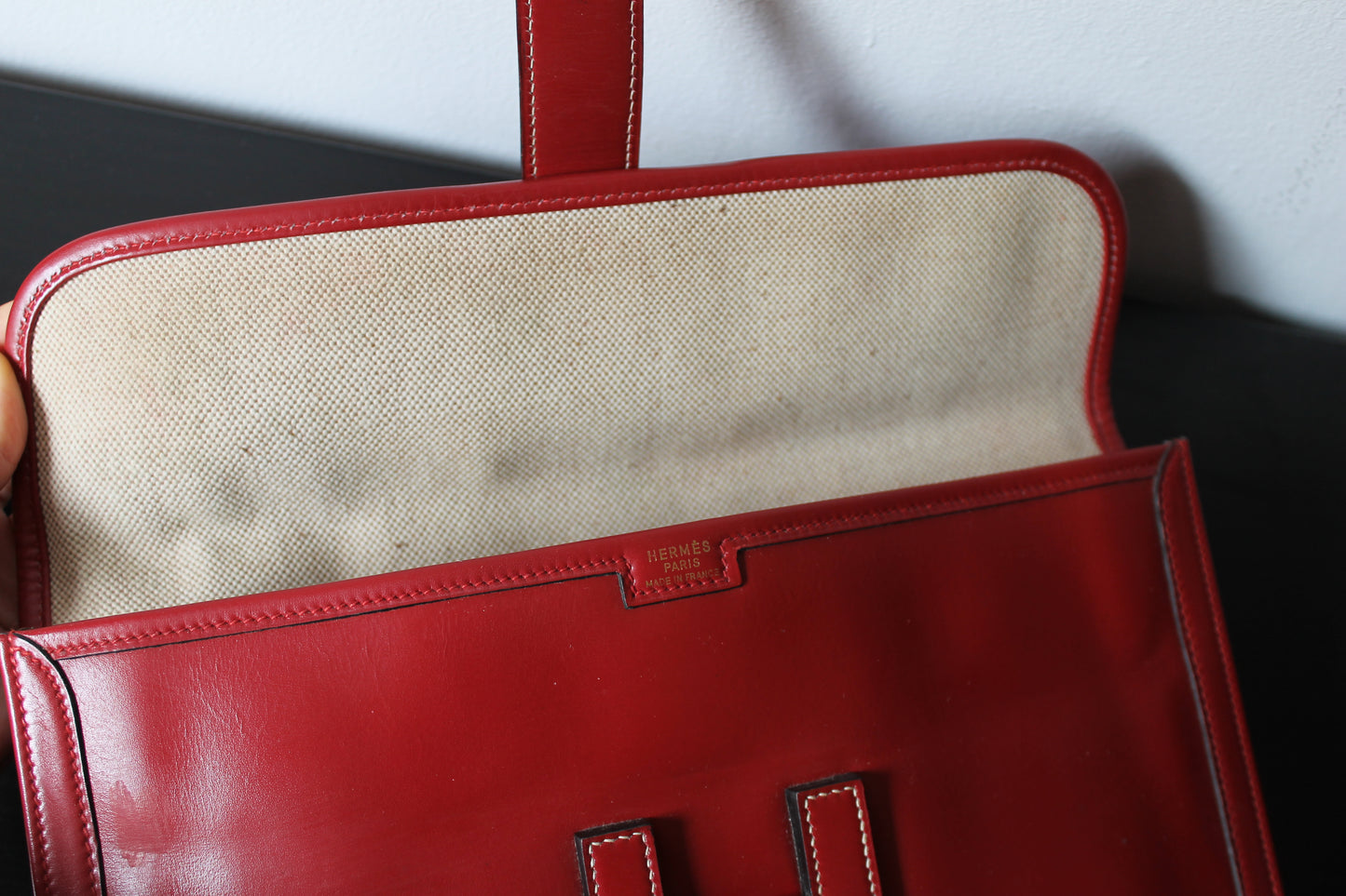 Hermès pochette Jige en cuir