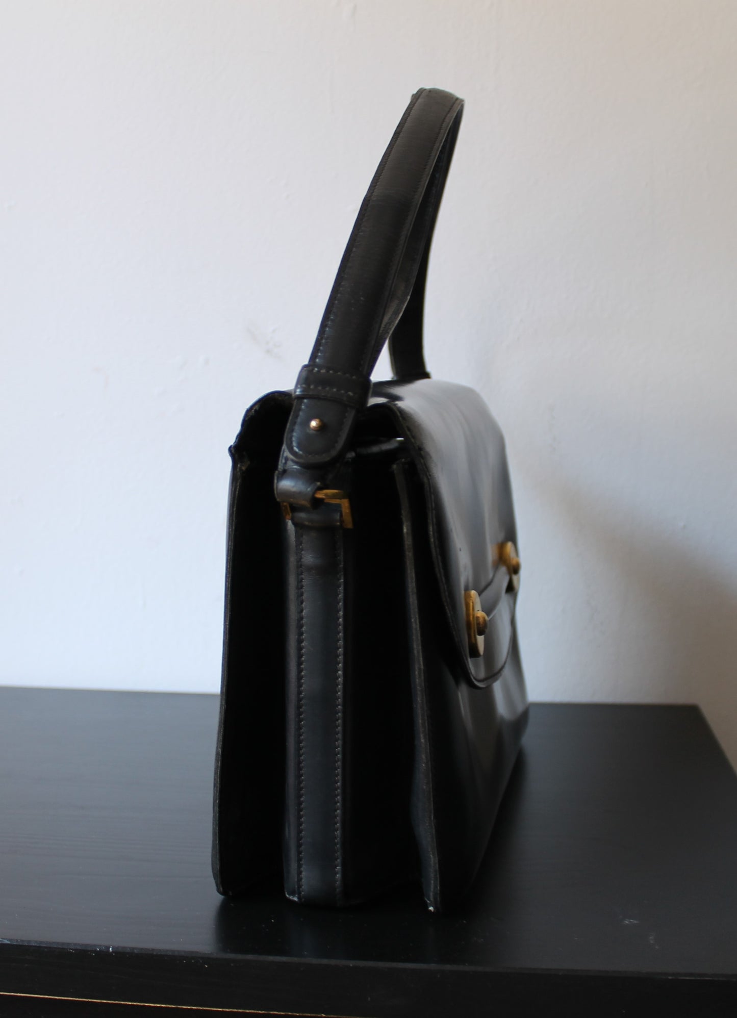 Hermès sac à main modèle Floride en cuir box noir