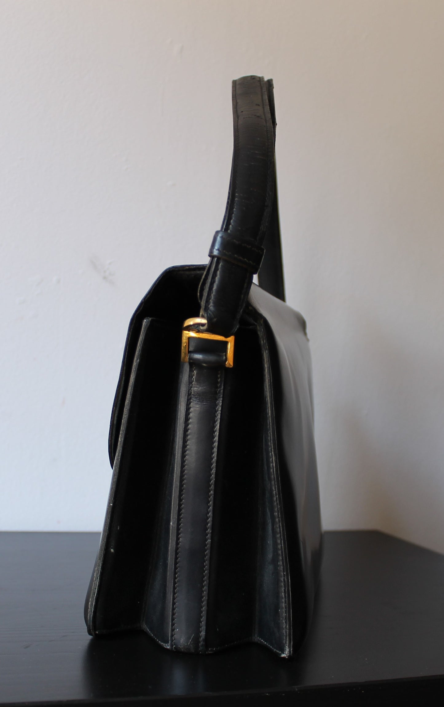 Hermès sac à main modèle Floride en cuir box noir