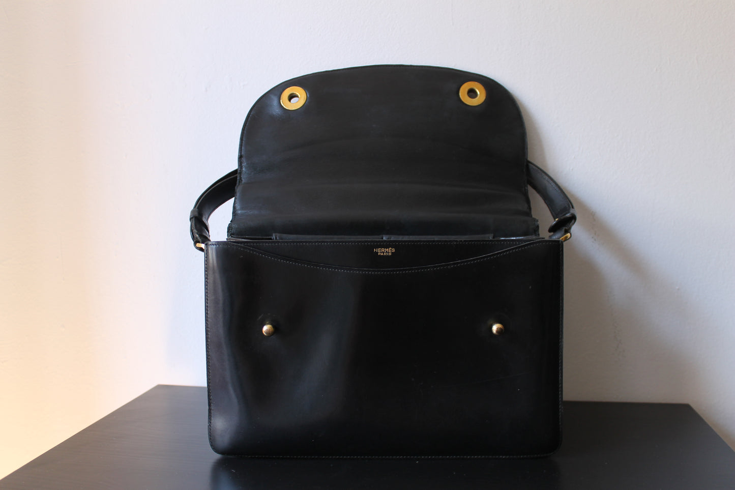 Hermès sac à main modèle Floride en cuir box noir