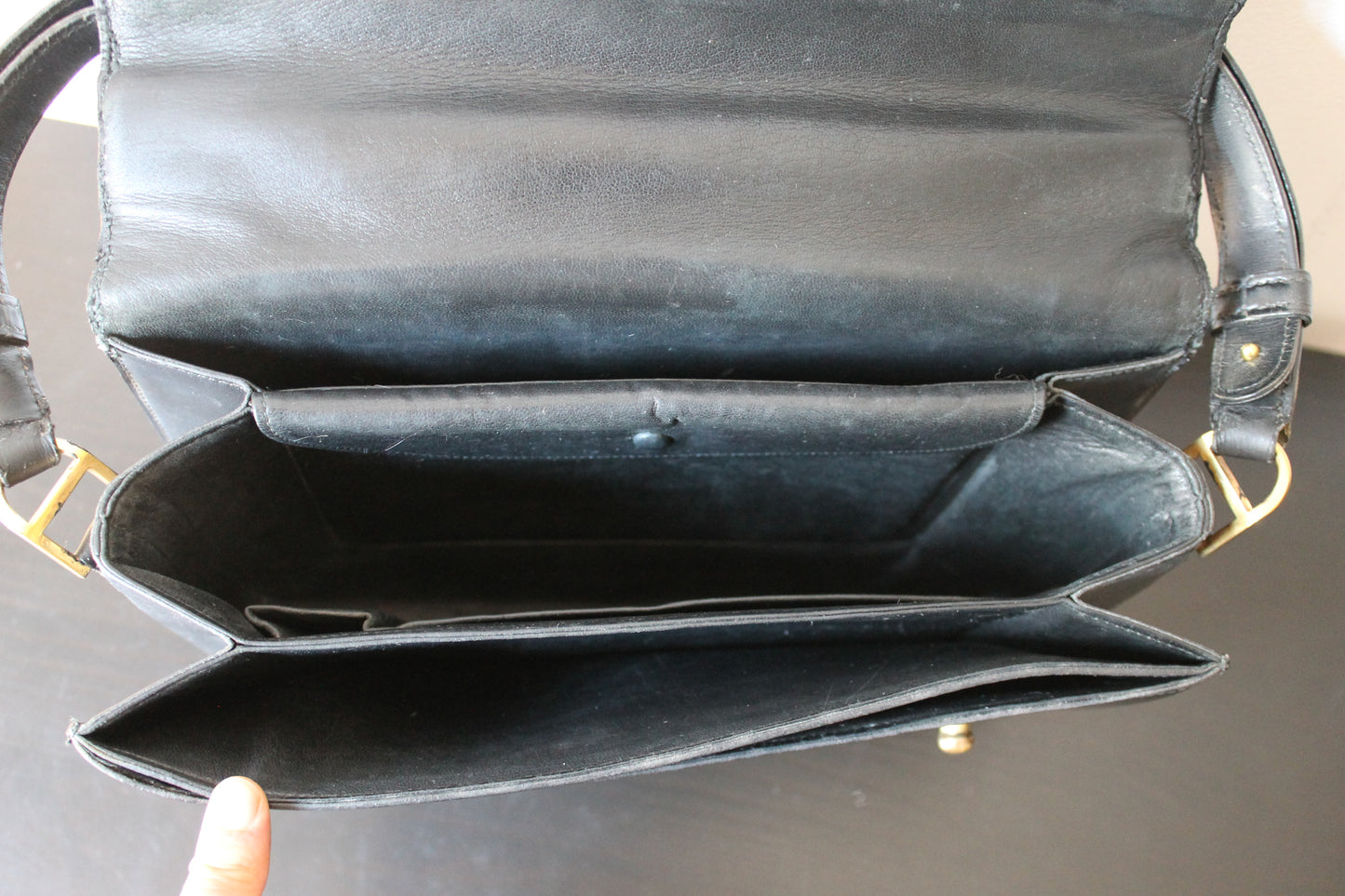 Hermès sac à main modèle Floride en cuir box noir