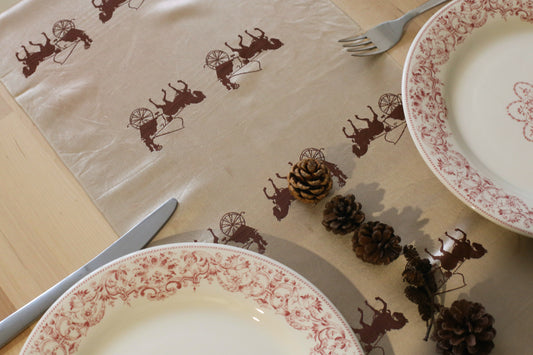 Hermès chemin de table en soie vintage