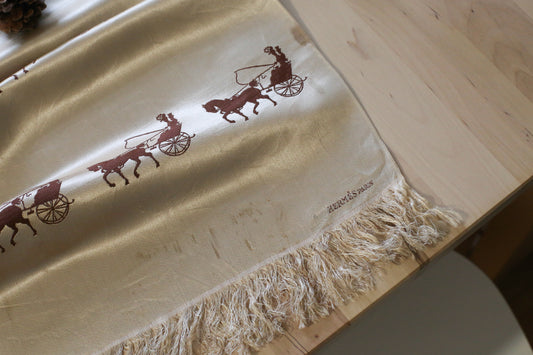 Hermès chemin de table en soie vintage