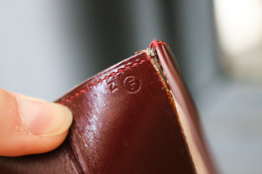 Pochette Hermès vintage Jige en cuir bordeaux