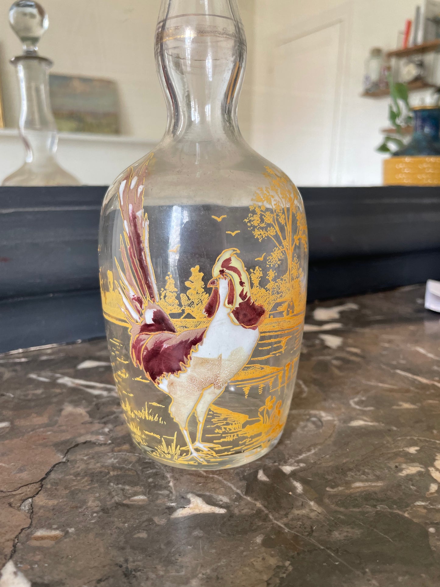 Legras (Fin XIXe siècle) Carafe à liqueur en verre émaillé