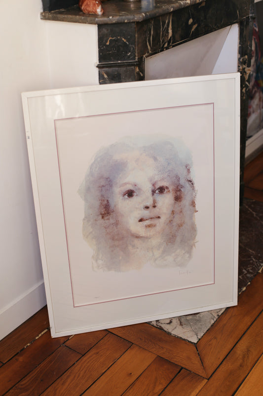 Leonor Fini (1907 - 1996) "Portrait de jeune fille" lithographie numérotée et signée