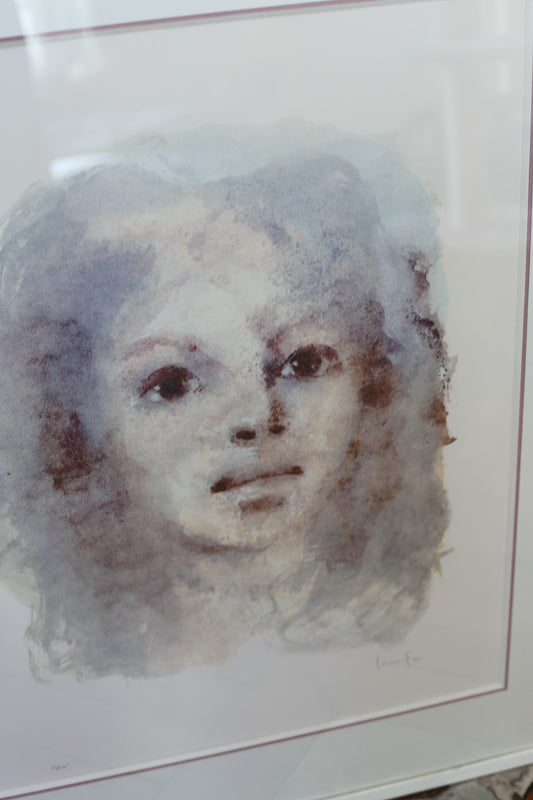 Leonor Fini (1907 - 1996) "Portrait de jeune fille" lithographie numérotée et signée