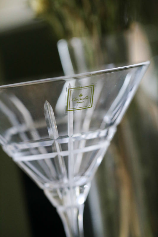 Christofle paire de verres à Martini cristal taillé collection Scottish