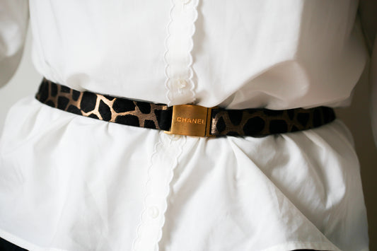 Chanel ceinture taille haute en cuir