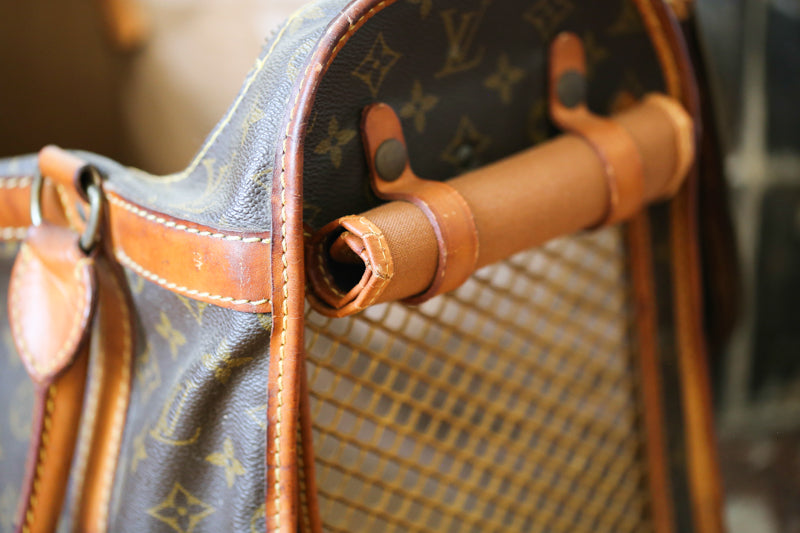 Louis Vuitton sac de voyage vintage pour chat / petit chien