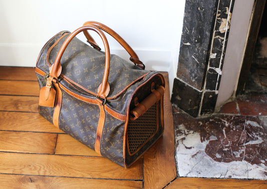 Louis Vuitton sac de voyage vintage pour chat / petit chien