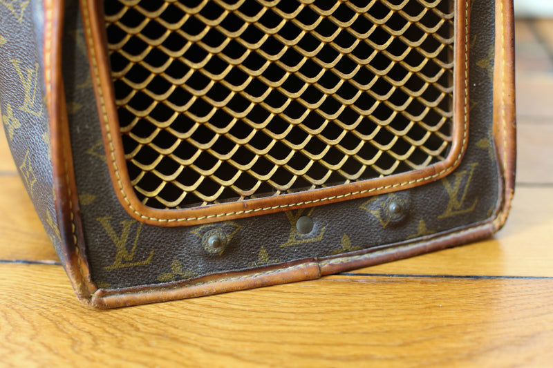 Louis Vuitton sac de voyage vintage pour chat / petit chien