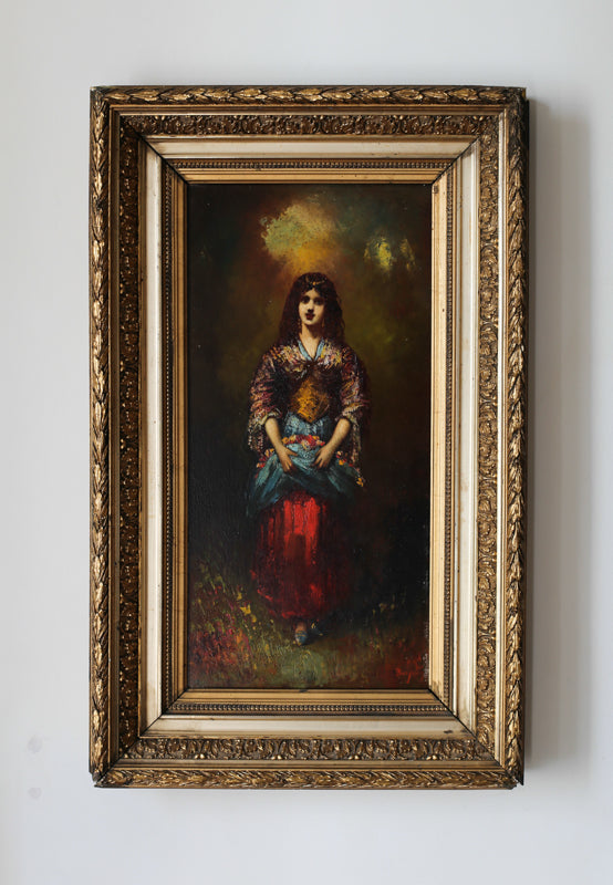 Frédéric Borgella (1833 - 1901) "La danseuse orientale" Huile sur panneau
