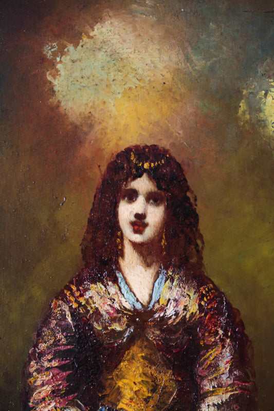 Frédéric Borgella (1833 - 1901) "La danseuse orientale" Huile sur panneau
