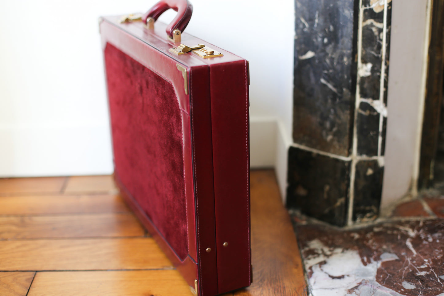 Cartable Balenciaga vintage en cuir et daim bordeaux